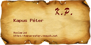 Kapus Péter névjegykártya